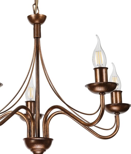 Candelabru pe lanț ANTON 5xE14/15W/230V bronz