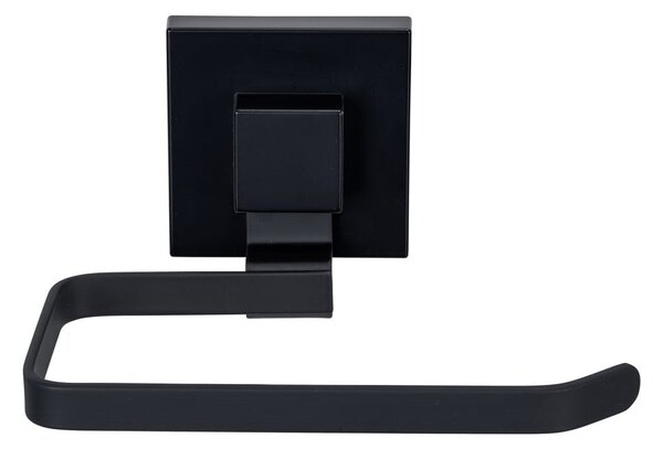Suport pentru hârtie igienică negru autoadeziv din oțel inoxidabil Quadro – Wenko