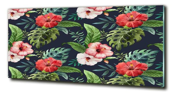 Tablou Printat Pe Sticlă flori tropicale