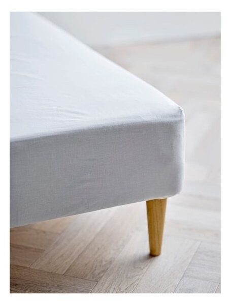 Cearceaf alb din bumbac organic cu elastic 140x200 cm Calm – Södahl