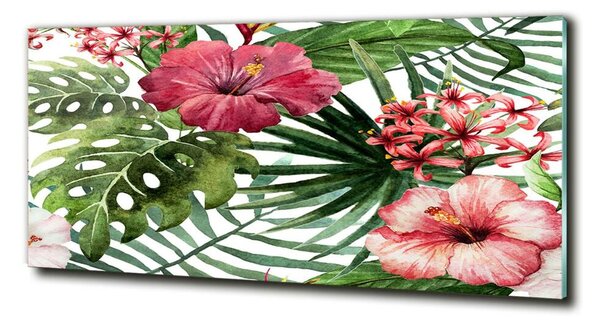 Imagine de sticlă flori tropicale