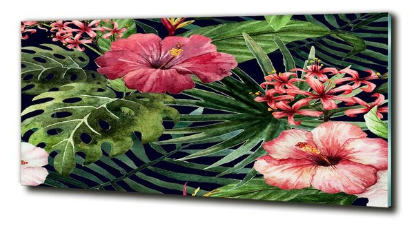 Tablou sticlă flori tropicale