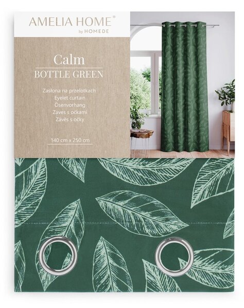 Draperie verde din catifea 140x250 cm Calm – Restilo
