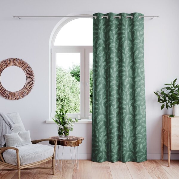 Draperie verde din catifea 140x250 cm Calm – Restilo