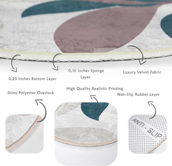 Covor rotund lavabil adecvat și pentru aspiratoare robot ø 120 cm Comfort – Mila Home