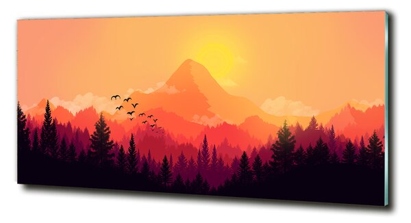 Tablou Printat Pe Sticlă peisaj montan