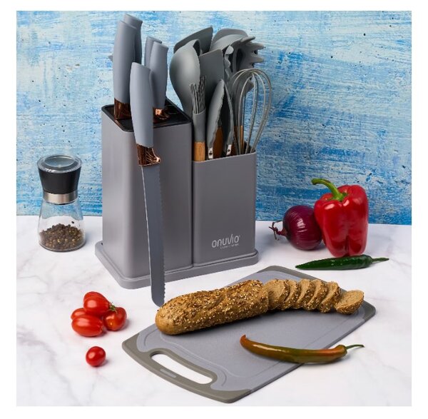 Set 19 ustensile pentru bucatarie, Gri