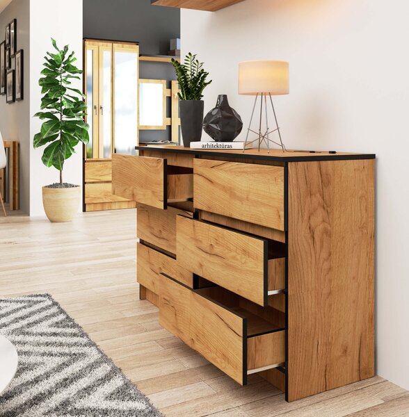 Comodă Kapil (stejar craft). Promo -14%. 1070944