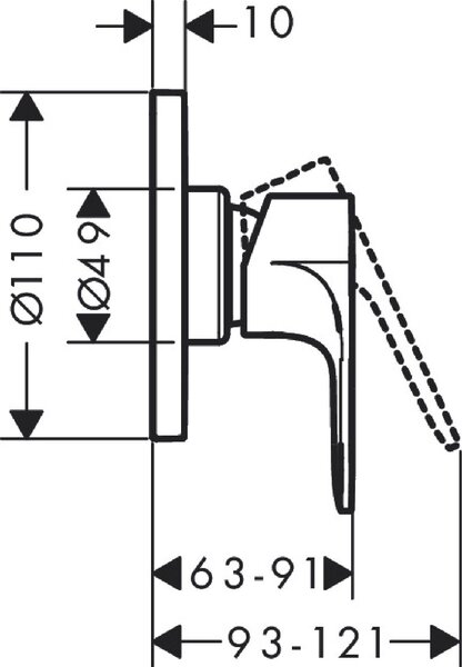 Hansgrohe Rebris S baterie de duș ascuns negru 72649670