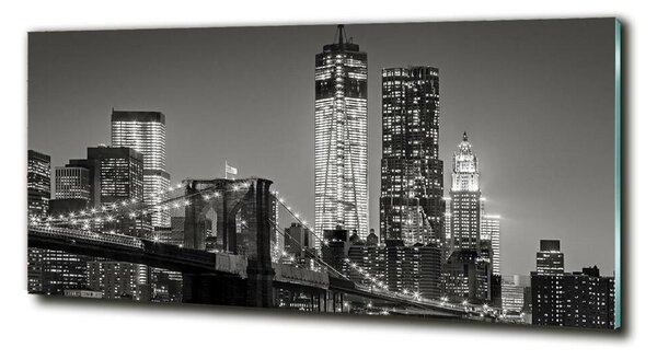 Tablou din Sticlă Manhattan pe timp de noapte