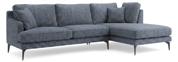 Colțar Fix AZURRO, 280x90/180x85 cm, Dreapta / Albastru-Mystery