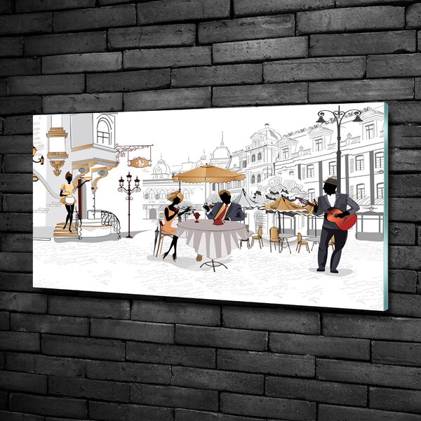 Fotografie imprimată pe sticlă Cafenea