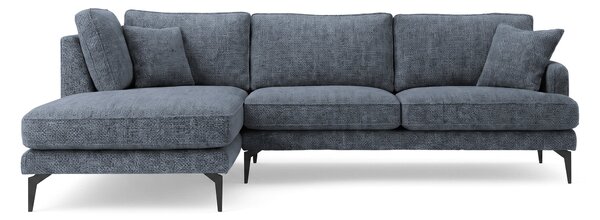 Colțar Fix AZURRO, 280x90/180x85 cm, Stanga / Albastru-Mystery