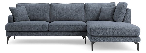 Colțar Fix AZURRO, 280x90/180x85 cm, Stanga / Albastru-Mystery