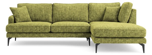 Colțar Fix AZURRO, 280x90/180x85 cm, Dreapta / Verde-Olive-Mystery