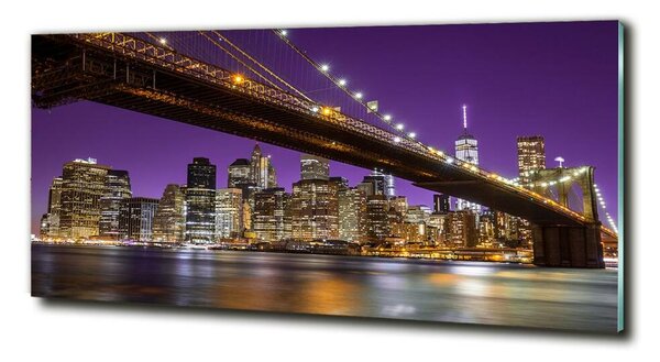 Fotografie imprimată pe sticlă Manhattan pe timp de noapte