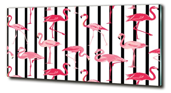 Tablou pe pe sticlă baruri Flamingos