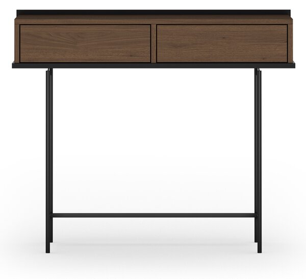 Masa toaletă Zenar 100 cm cu sertare - nuc elegant / negru