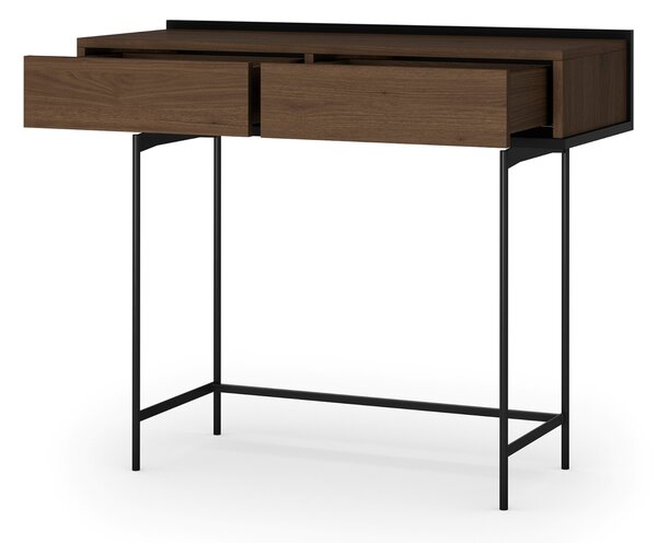 Masa toaletă Zenar 100 cm cu sertare - nuc elegant / negru
