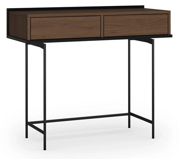 Masa toaletă Zenar 100 cm cu sertare - nuc elegant / negru