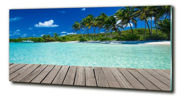 Tablou sticlă plaja tropicala