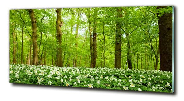 Tablou Printat Pe Sticlă Flori în pădure