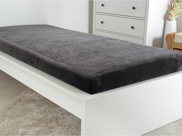 Cearceaf gri închis din microflanel 180x200 cm Exclusive – B.E.S