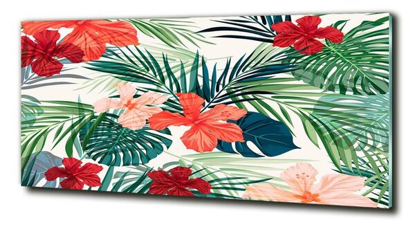 Tablou Printat Pe Sticlă flori tropicale