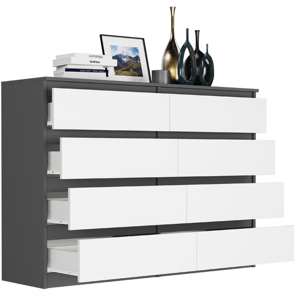 Comodă Ronnua (antracit + alb). Promo -15%. 1151492