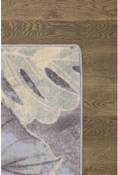 Covor gri/crem din lână 133x180 cm Plants – Agnella