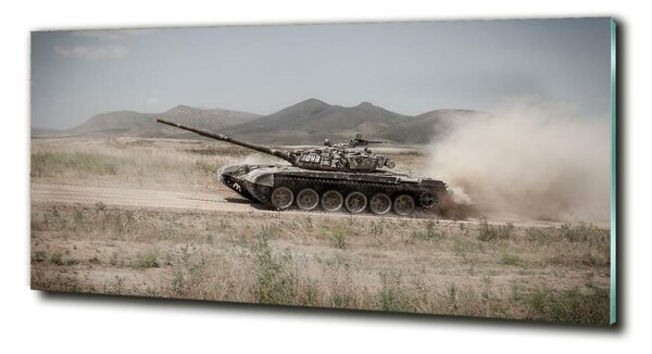 Tablou sticlă Tank în deșert