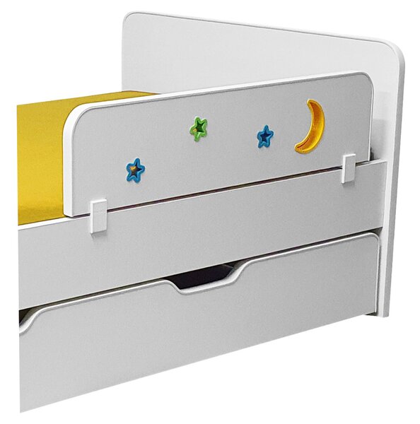 Paravan protectie pat copii SKY-B cu decupaje si ornamente colorate - 70 x 18 cm