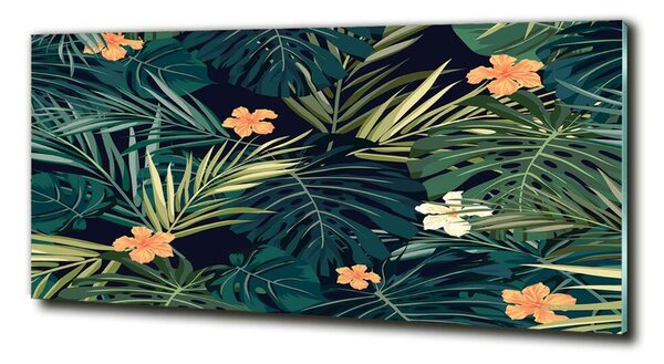 Tablou din Sticlă frunze tropicale