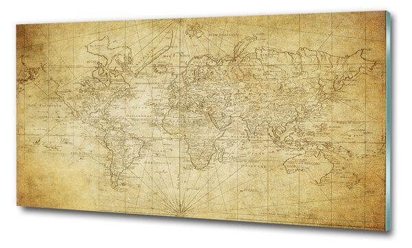 Tablou din Sticlă harta lumii vechi