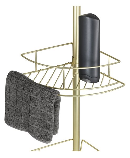 Raft pentru baie auriu de colț telescopic din oțel inoxidabil Dolcedo – Wenko