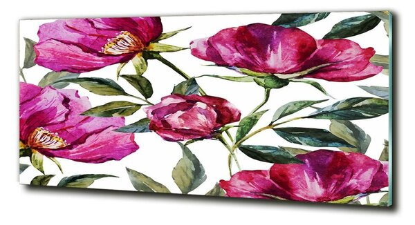 Tablou Printat Pe Sticlă bujori roz