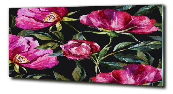 Imagine de sticlă bujori roz