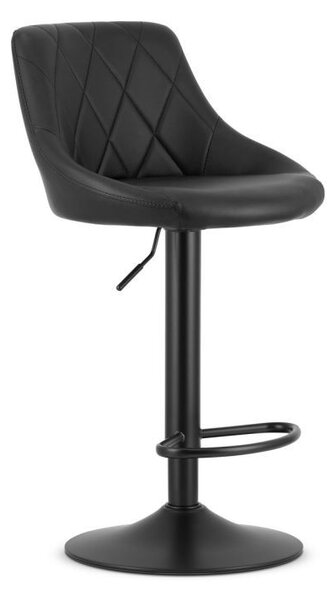 Scaun de bar pivotant, până la 110 kg – piele ecologică neagră