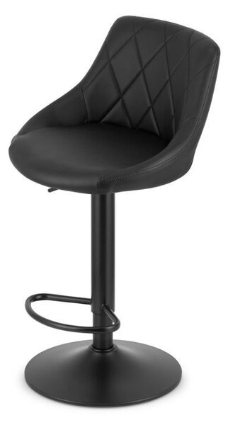 Scaun de bar pivotant, până la 110 kg – piele ecologică neagră