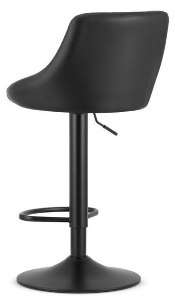 Scaun de bar pivotant, până la 110 kg – piele ecologică neagră