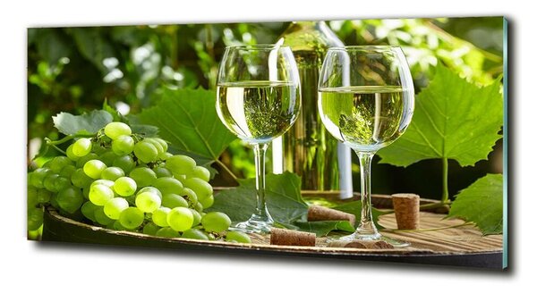 Tablou din Sticlă Vin alb și fructe