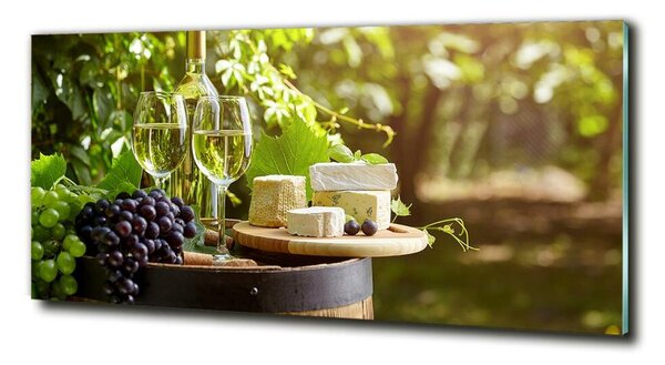 Tablou din Sticlă Vin și gustări