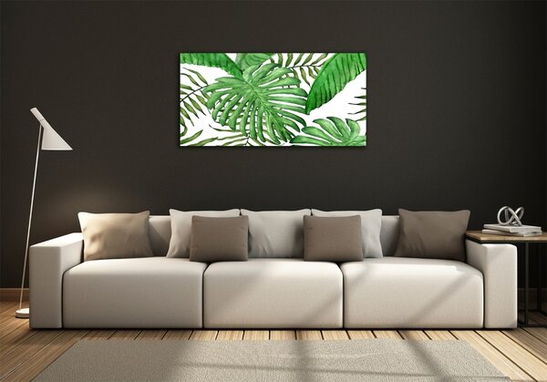 Tablou din Sticlă frunze tropicale