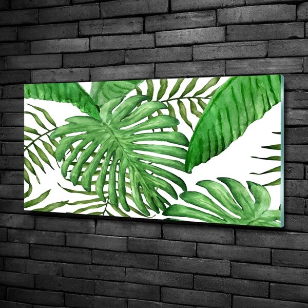 Tablou din Sticlă frunze tropicale