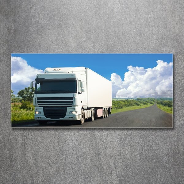 Fotografie imprimată pe sticlă camion alb