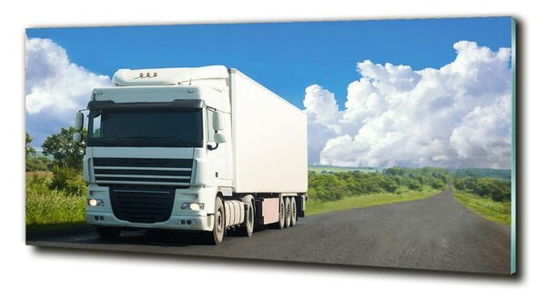 Fotografie imprimată pe sticlă camion alb