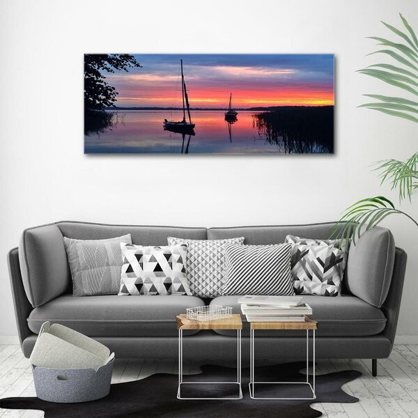 Imagine de sticlă Sailboats la Sunset