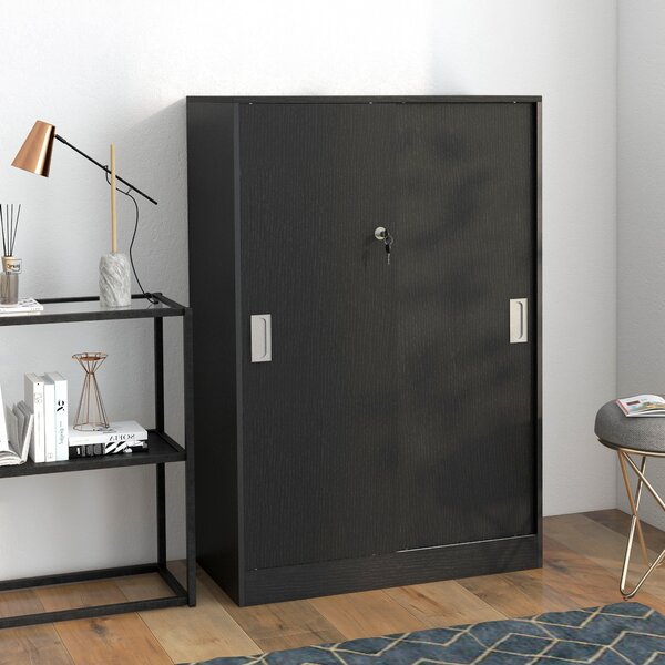 HOMCOM Dulap de Birou 3 Rafturi cu Încuietoare și 2 Chei de Securitate 80x40x120 cm Negru | Aosom Romania