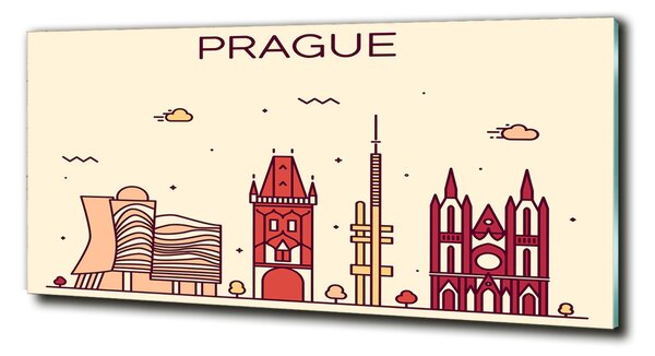 Tablou pe pe sticlă clădiri Praga