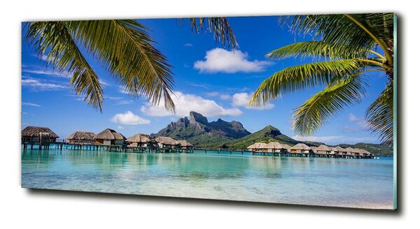 Fotografie imprimată pe sticlă Palmieri pe Bora Bora